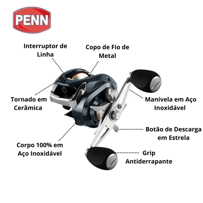 Carretilha PENN 15Kg Drag 18+1 Rolamentos Anti-Cabeleira – Loja Instinto